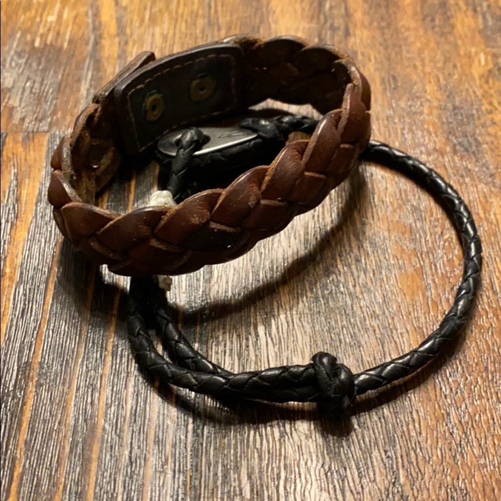Bundle fathom Bracelet & Brown Leather Bracelet